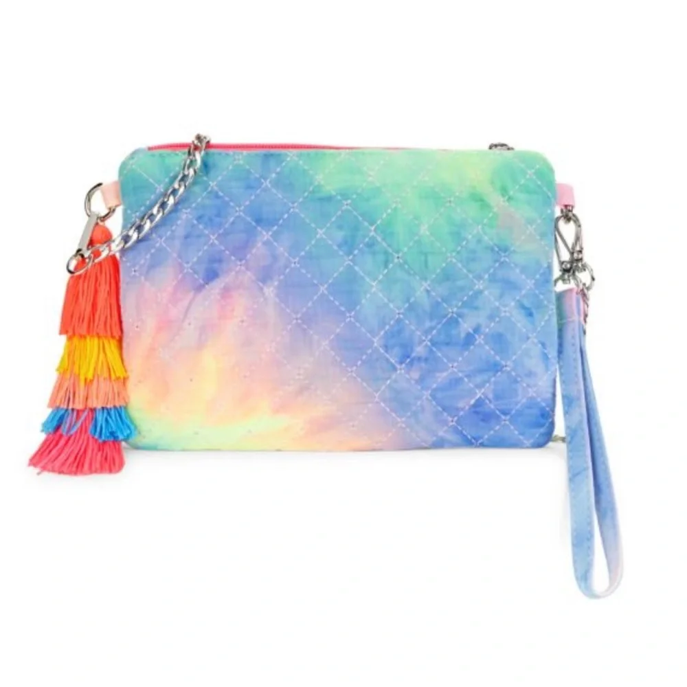 NWT BARI LYNN Tie Dyed Patch Clutch Pouch